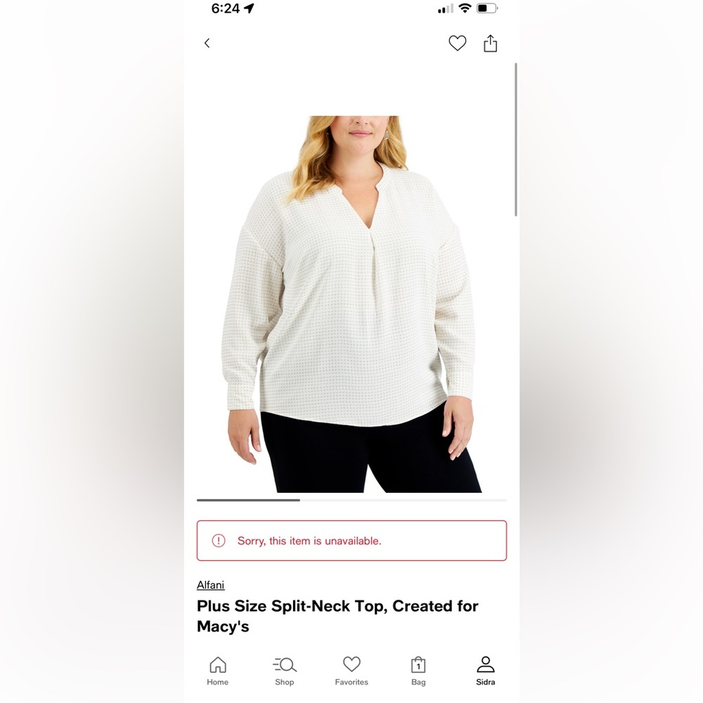 Women plus size top in ivory color